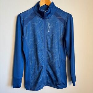 ELLE Sport Womens Lightweight Full Zip Jacket Athletic Activewear Blue Large L